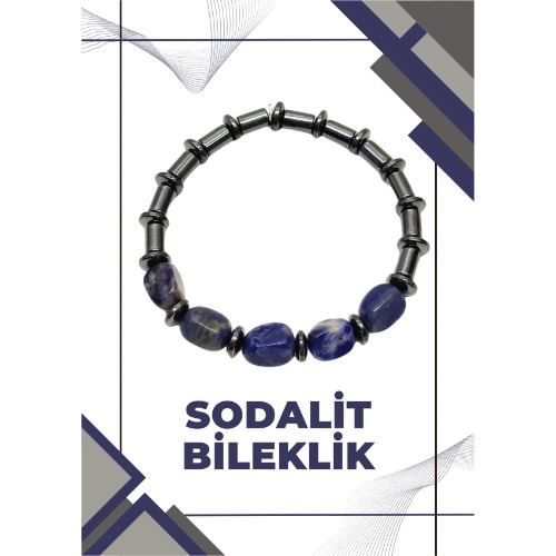 Tesbih Sakarya Sodalit Doğal Taş - Hematit Doğal Taş Kombinli Erkek Bileklik