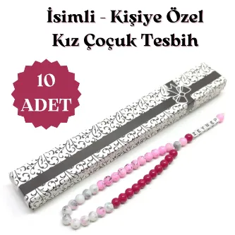 Tesbih Sakarya 10 adet - Çocuklara Özel İsimli Tesbih - 33'lü Çocuk Tesbihi - Kişiye özel İsimli Tesbih - Kız Çocuk