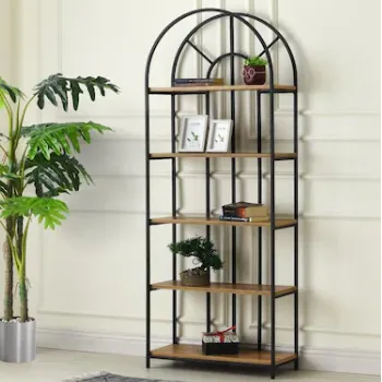Sivas Gözde Mobilya  Kubbeli Dekoratif Metal Ahşap Kitaplık 70X30X180
