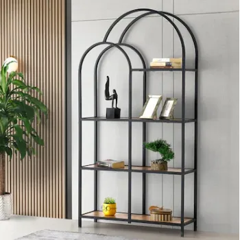 Sivas Gözde Mobilya Mega Çift Kubbeli Dekoratif Ferforje Kitaplık 93x30x178