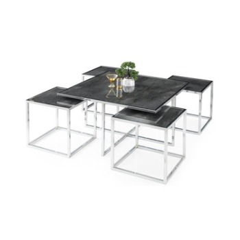 Sivas Gözde Mobilya Kares 4 Zigonlu Orta Sehpa Metal Krom 90X90X47Cm (528521171)
