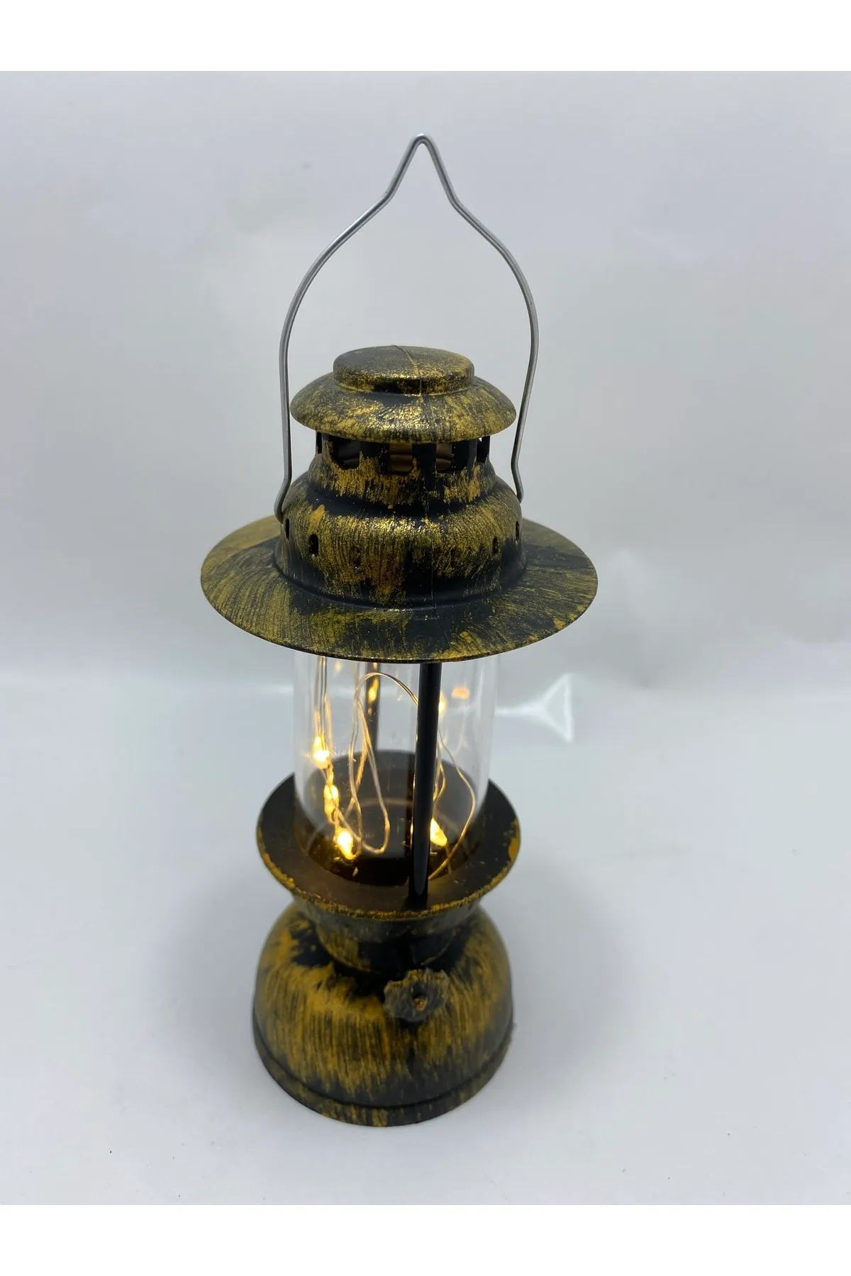 MYK HEDİYE VE SANAT ATÖLYESİ Ledli Gaz Lambası Nostaljik Eskitme Fener görsel 2