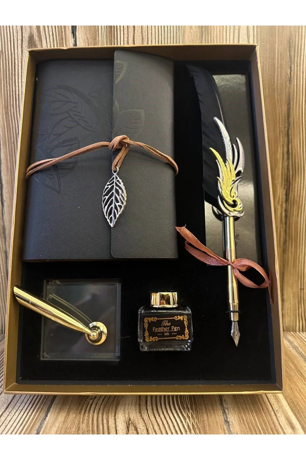 MYK HEDİYE VE SANAT ATÖLYESİ Divit Hokka Defter Tüylü Kalem Hediye Seti Lüx görsel 2