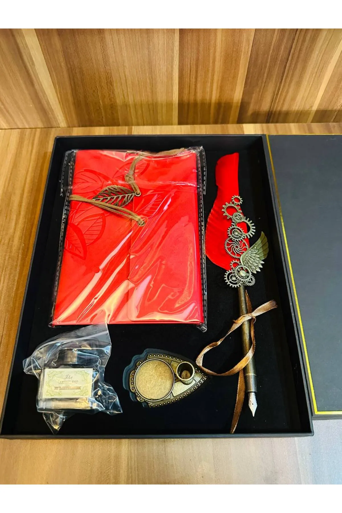 MYK HEDİYE VE SANAT ATÖLYESİ Divit Hokka Defter Tüylü Kalem Hediye Seti Lüx görsel 3