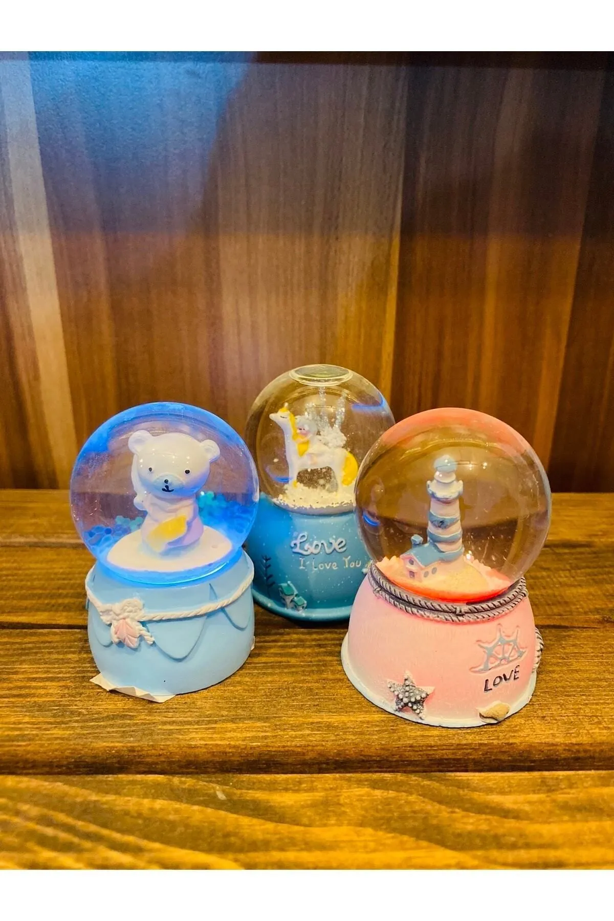 MYK HEDİYE VE SANAT ATÖLYESİ Yeni Yıl Yılbaşı Noel Hediyesi Kar Küresi Kardan Adam Işıklı Mini görsel 4