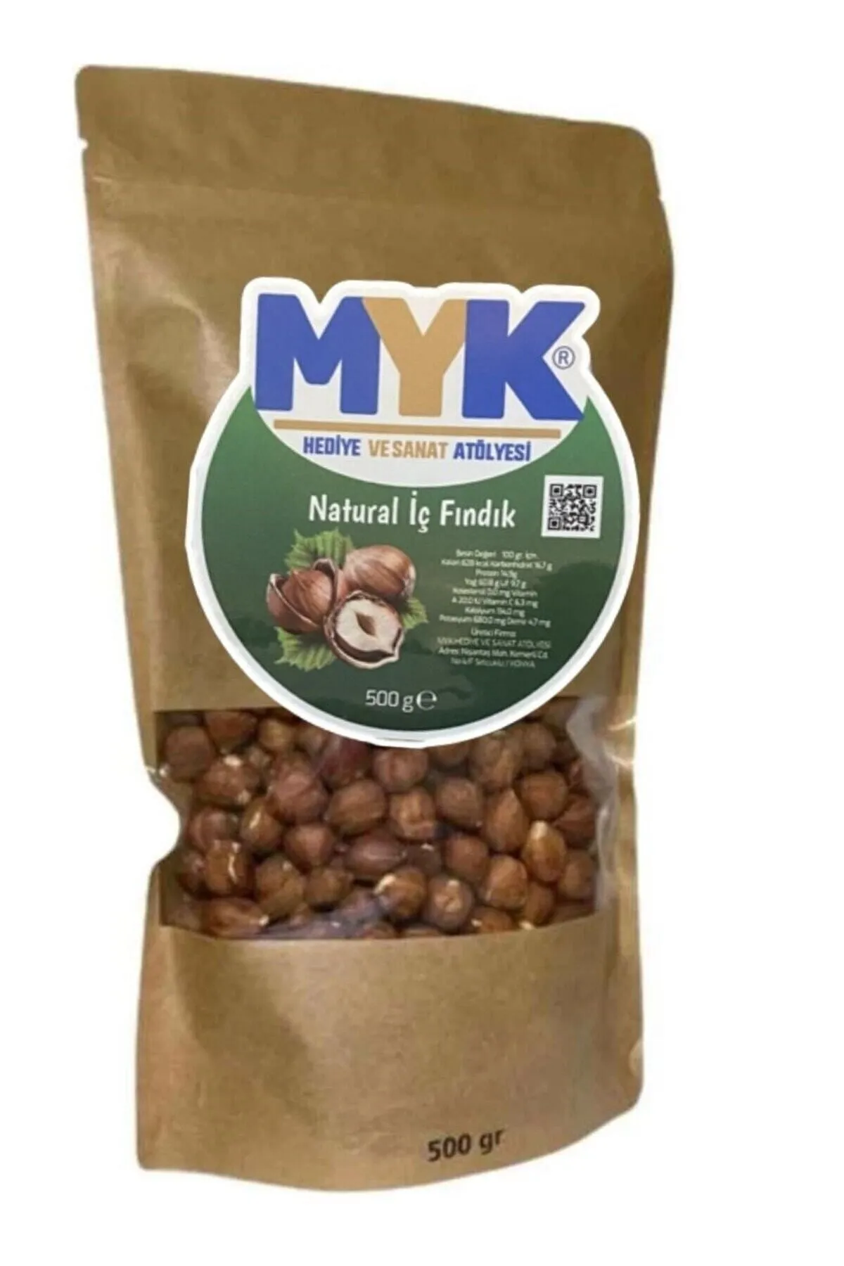 MYK HEDİYE VE SANAT ATÖLYESİ Doğanın İncisi: Taze Kavrulmamış Giresun Fındığı 500 gr görsel 3