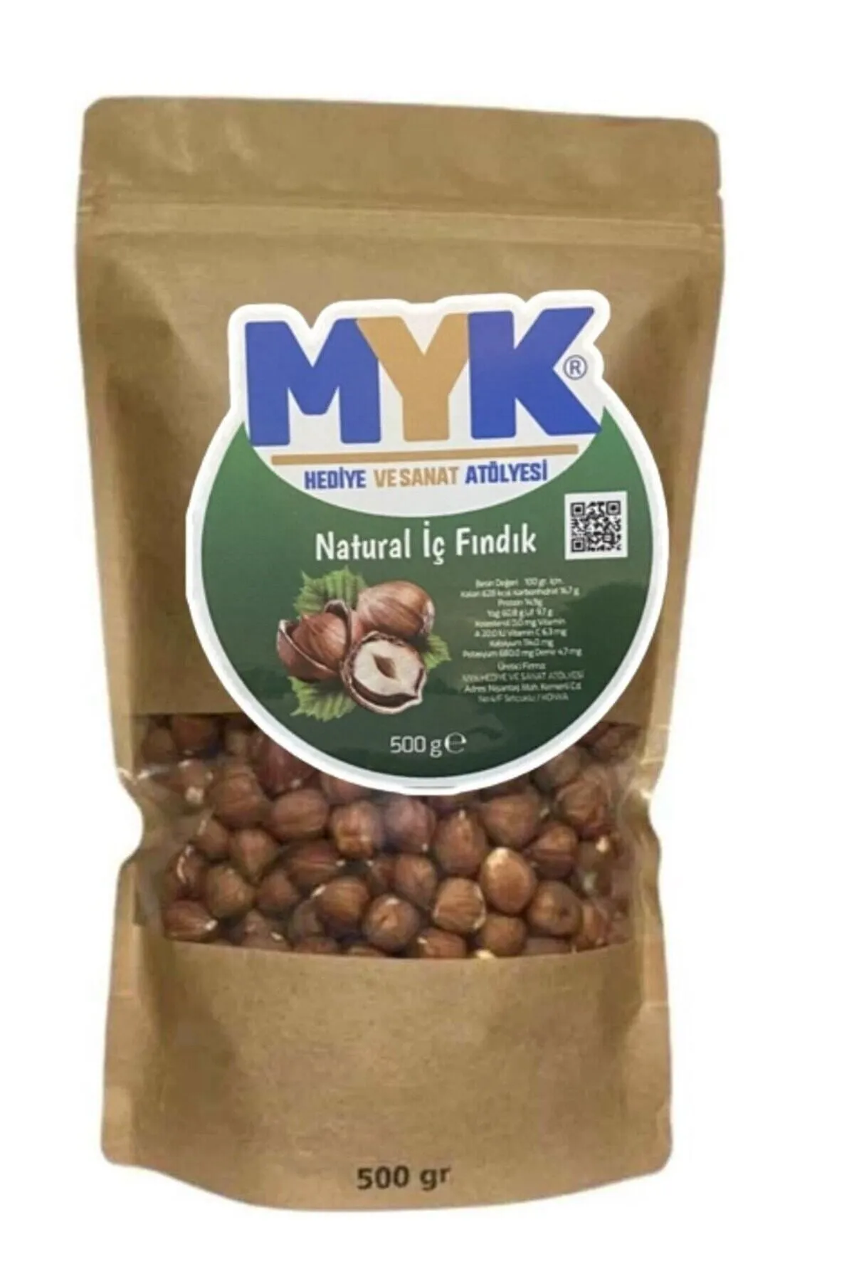 MYK HEDİYE VE SANAT ATÖLYESİ Doğanın İncisi: Taze Kavrulmamış Giresun Fındığı 500 gr görsel 4