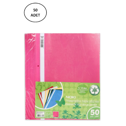 CEXOS Noki 48288-070 Koyu Pembe Plastik Telli Dosya 50 Adet - CBT1867-7186