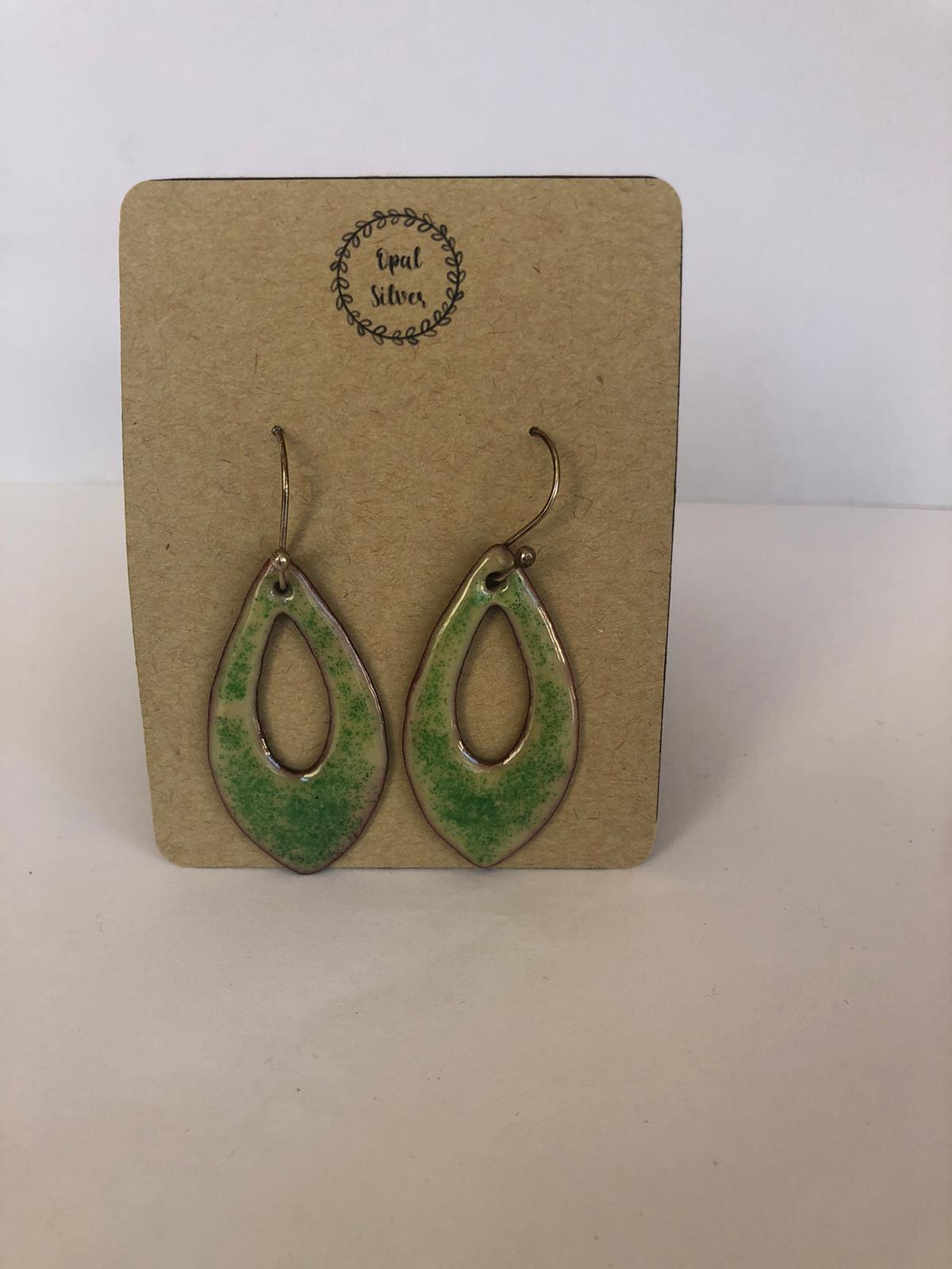 Opal Silver El Yapımı Sıcak Mine Çalışması Küpe Gümüş Kancalı