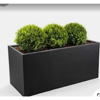 TRENDESK Galvaniz Sınır Saksılık, Çiçeklik ,çiçek Standı Texture Mat Siyah 25*60*50