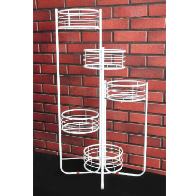 TRENDESK Modern 5 Katlı Metal Beyaz Çiçeklik, Saksılık Saksı Standı