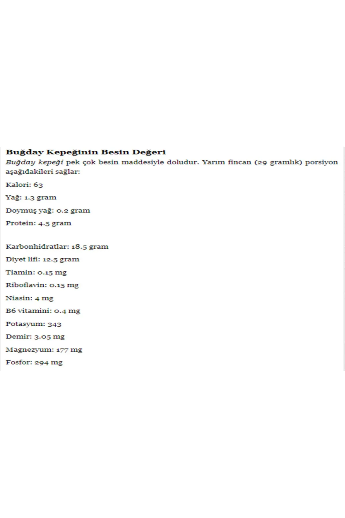 Tarımsal ve Hayvansal Ürünler	3 Kg Buğday Kepeği Doğal Katkısız Lifli Buğday Kepeği görsel 3