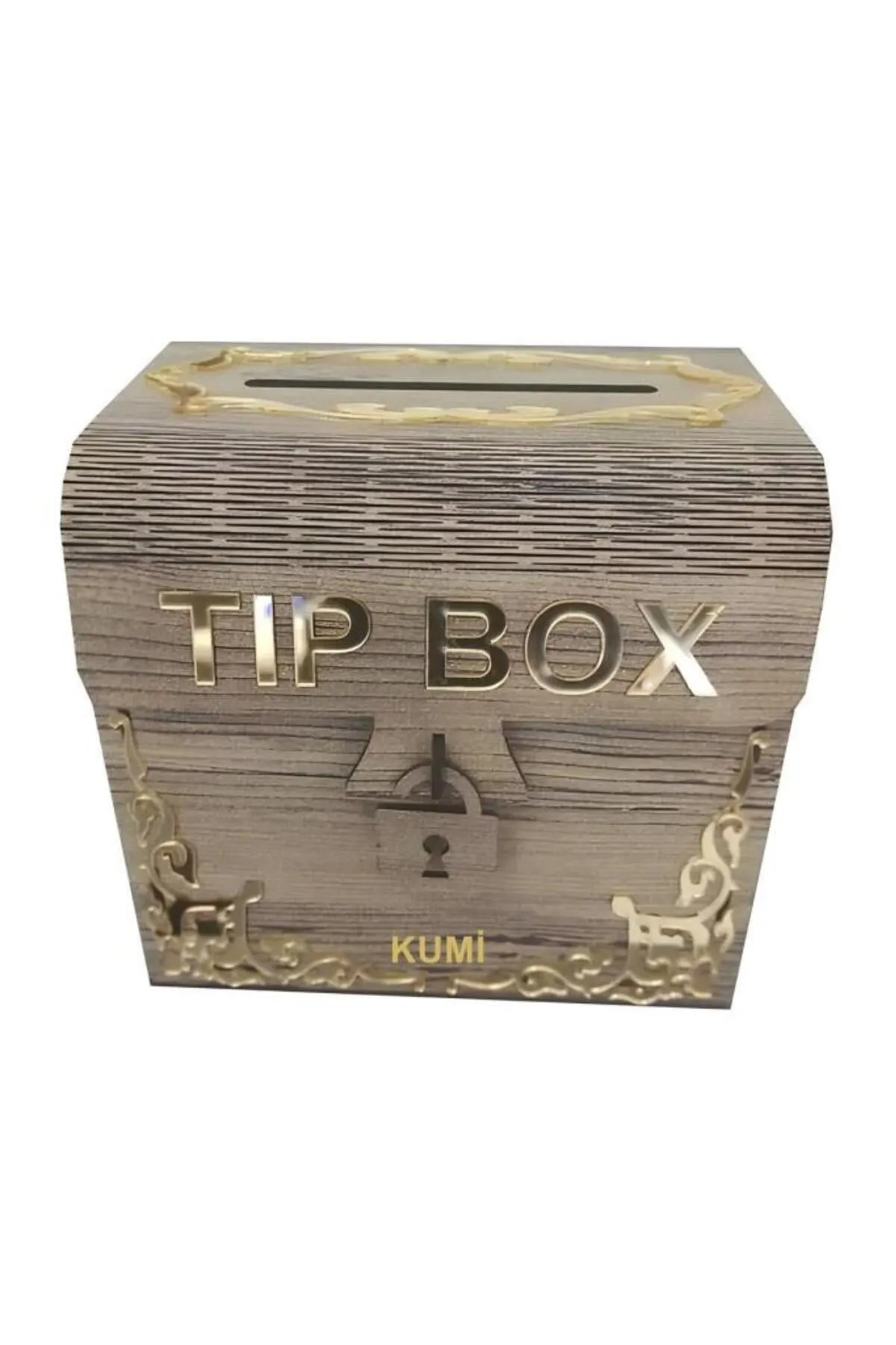 Silay Hediyelik Ahşap Aynalı Pleksili Tip Box Kumbara Ve Bahşiş Kutusu Tipbox