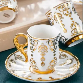 DMSHOME Kosova Lüx Aries Gold 6 Kişilik Fincan Takımı