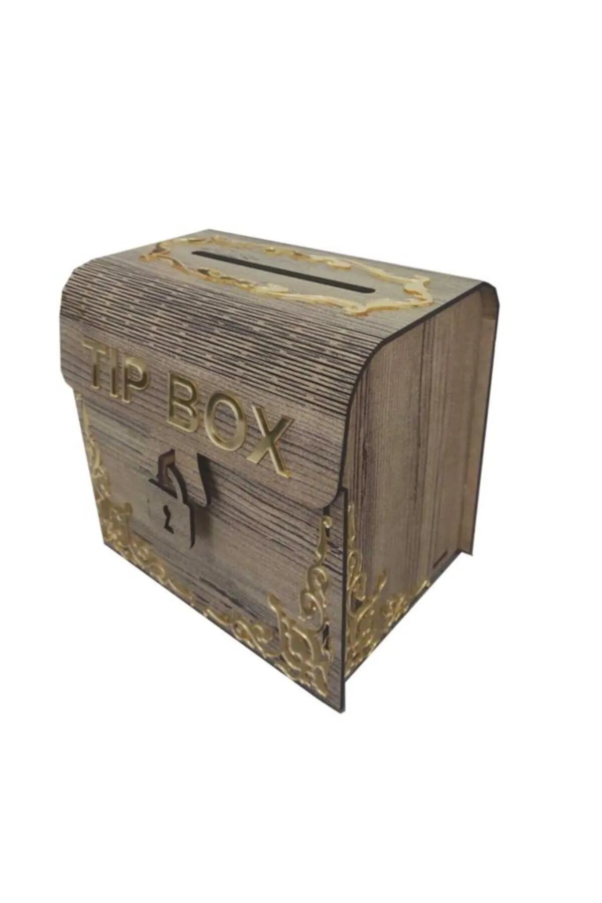 Silay Hediyelik Ahşap Aynalı Pleksili Tip Box Kumbara Ve Bahşiş Kutusu Tipbox