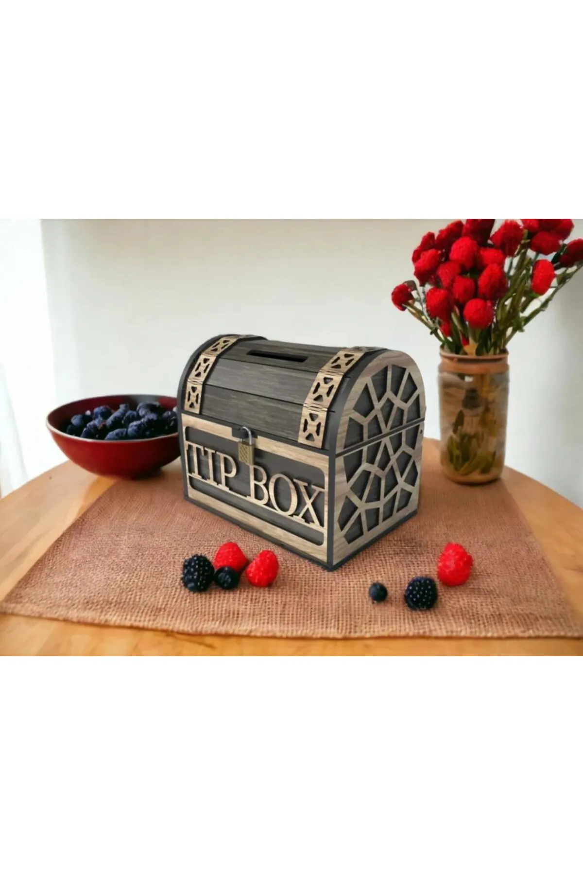 Silay Hediyelik Klitli Tip Box Bahşiş Kutusu Ve Kumbara Sandık Tipi Tipbox