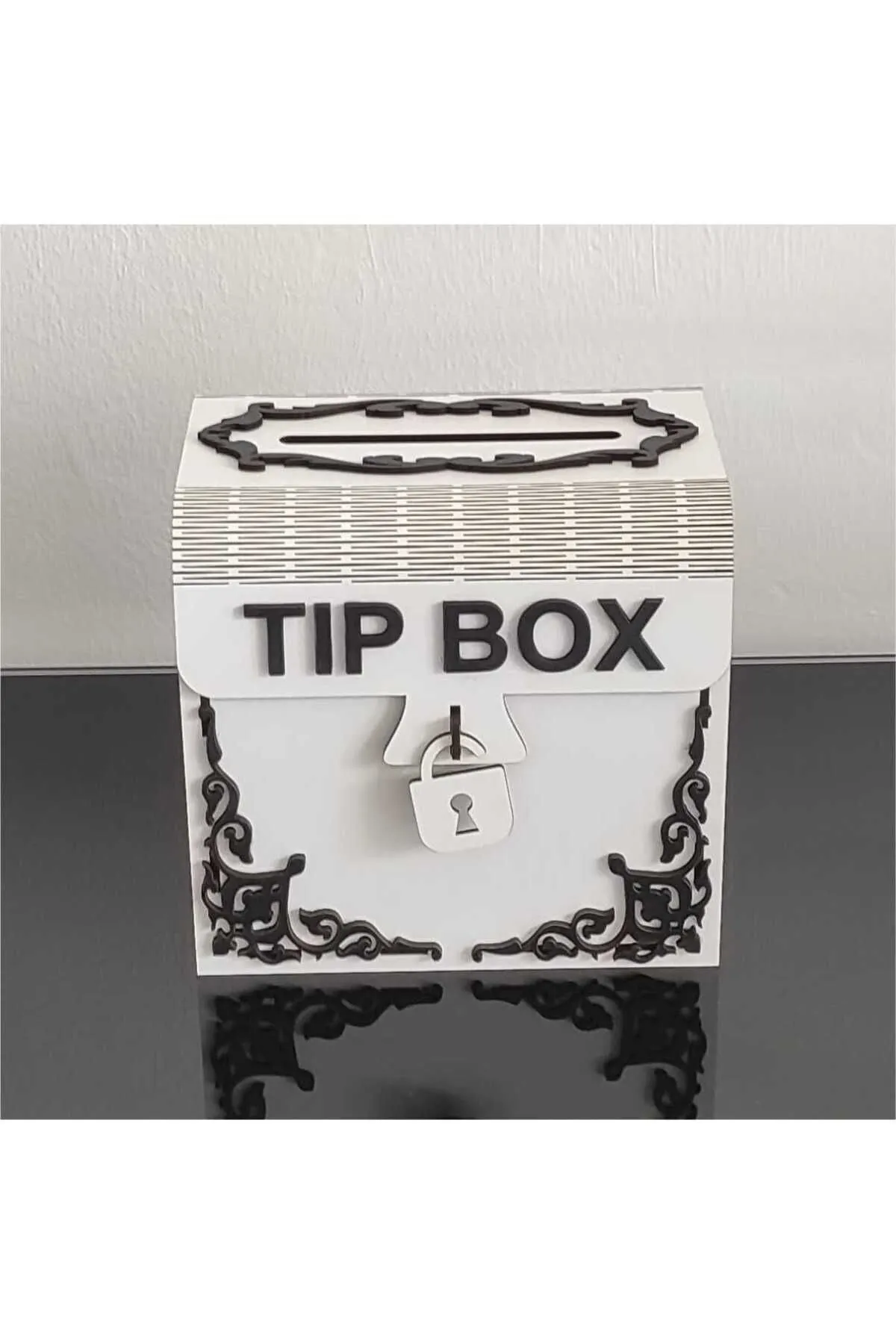Silay Hediyelik Beyaz Tip Box Kumbara Ve Bahşiş Kutusu Tipbox