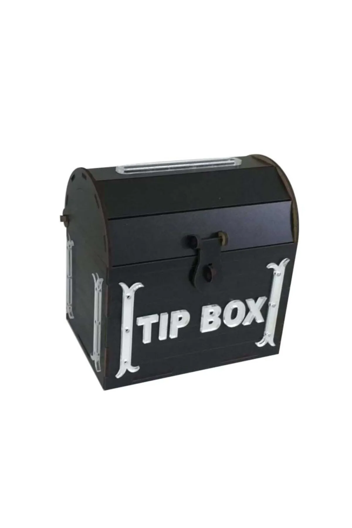 Silay Hediyelik Dekoratif Ahşap Siyah Tip Box Hazine Sandığı Tipbox Kumbara