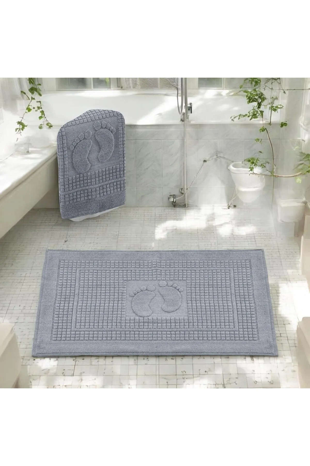 Roko Villa 2'Li Banyo Paspası Gri