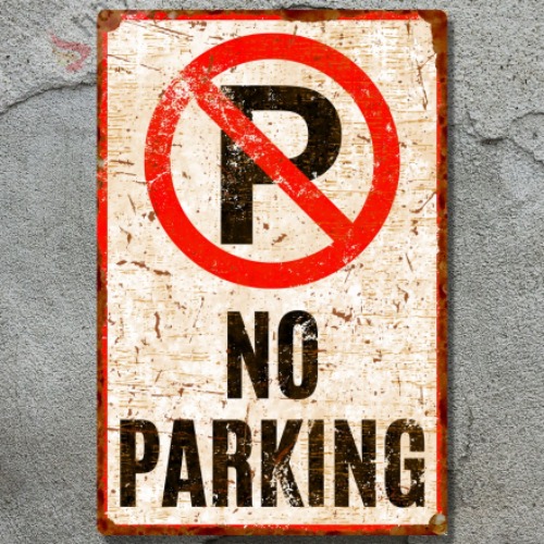 No Parking Pas Görünümlü Metal Uyarı Levhası - Park Etmek Yasaktır Vintage Tabela - 20cm X 30cm