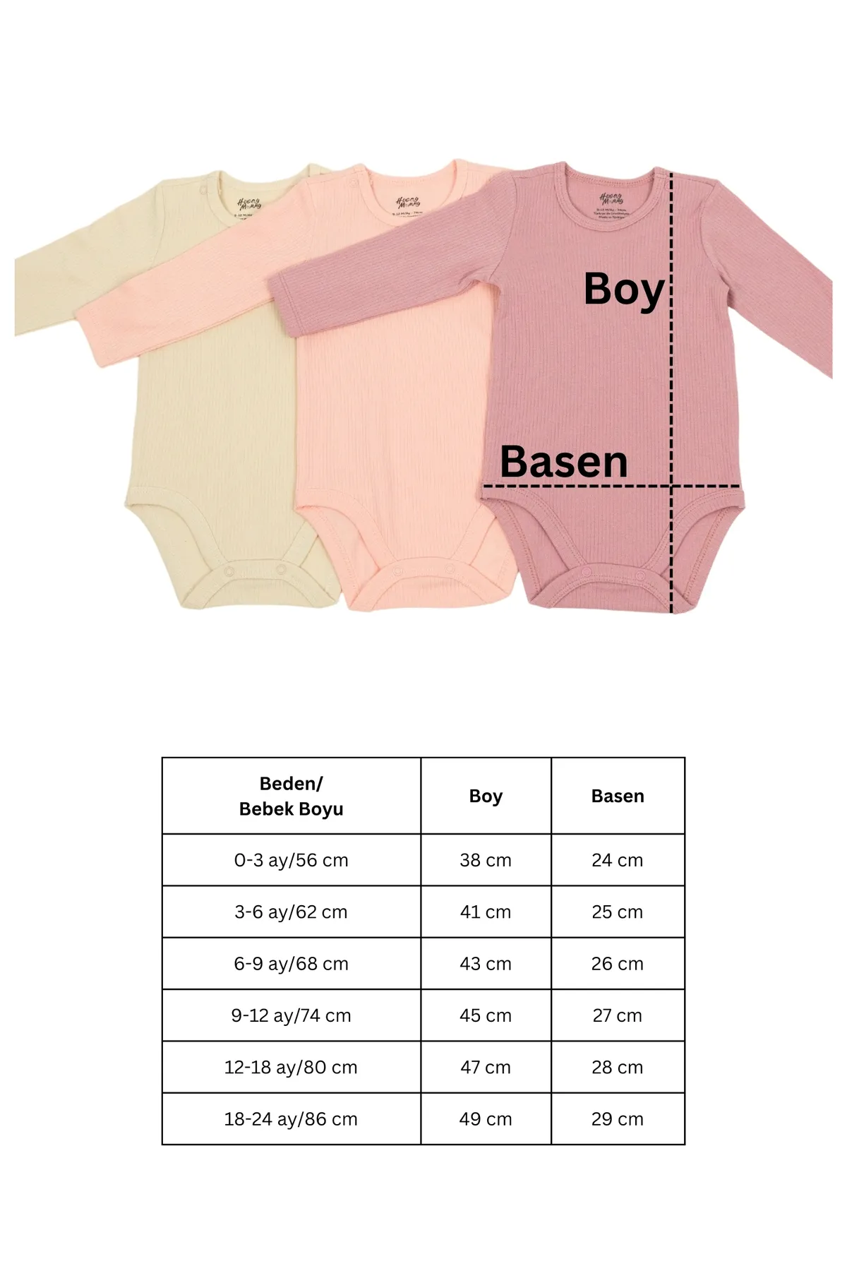 Huggy Mommy Premium Fitilli Kumaş %100 Organik Pamuk Kız Bebek Uzun Kol Body Zıbın Çıtçıtlı Badi Set -Hediyeli görsel 6