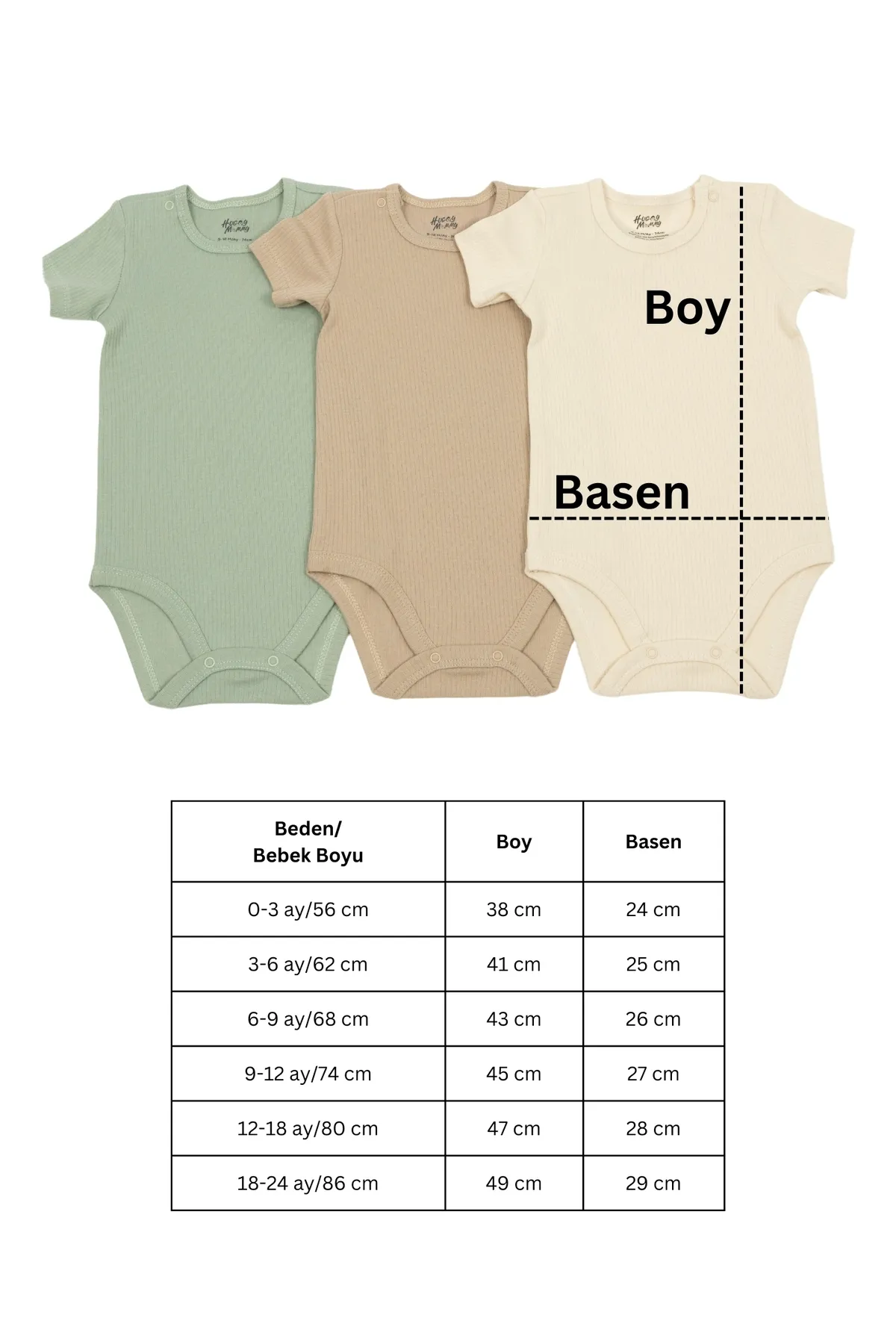 Huggy Mommy Premium Fitilli Kumaş %100 Organik Pamuk Erkek Bebek Kısa Kol Body Zıbın Çıtçıtlı Badi Set -Hediyeli görsel 6