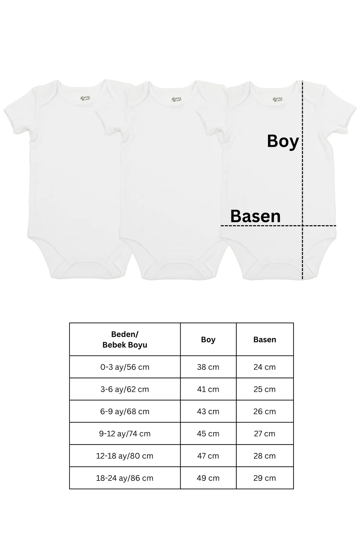 Huggy Mommy Premium %100 Organik Pamuk Beyaz Kısa Kol Bebek Body Zıbın Çıtçıtlı Bebek Badi 3'lü Set - Hediyeli görsel 6