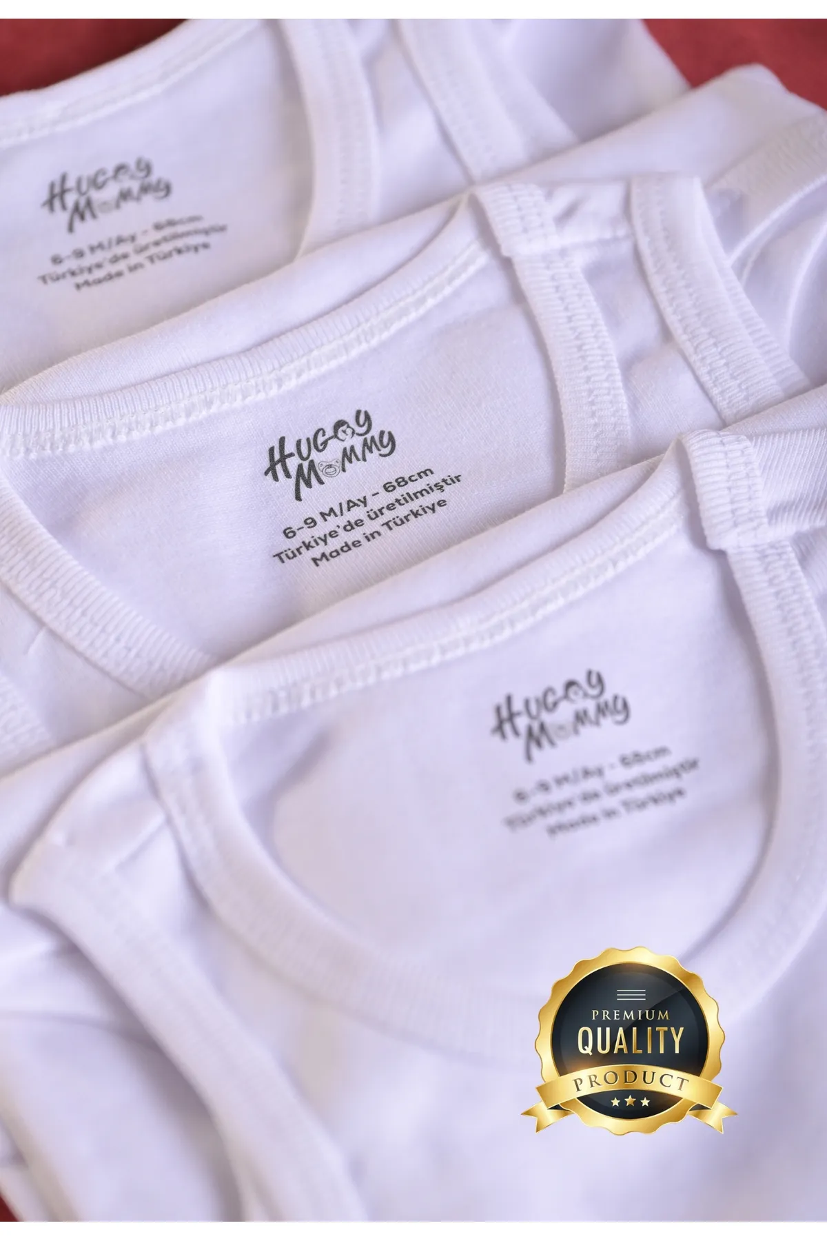 Huggy Mommy Premium %100 Organik Pamuk Beyaz Atlet Bebek Body Zıbın Çıtçıtlı Bebek Badi Set Çıtçıt Uzatma Hediye görsel 4