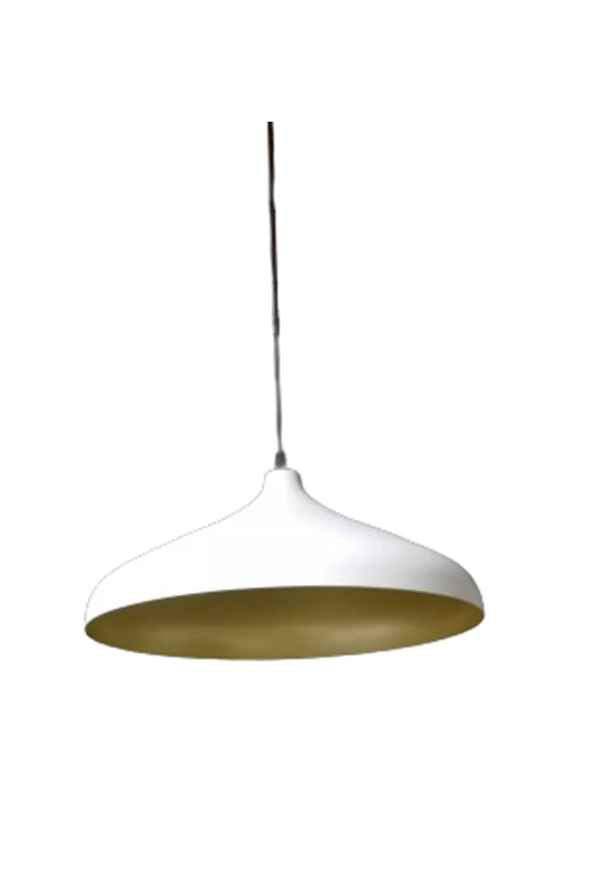 Tekay Aydınlatma Metal tekli sarkıt avize beyaz çap 35 cm