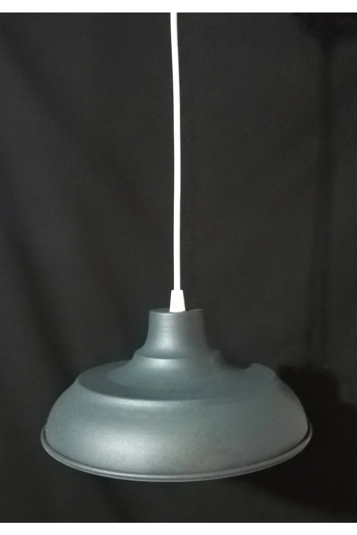 Tekay Aydınlatma Antrasit Metal Avize Çap 25 cm Kafe Pastane Ofis Çocuk Genç Odası
