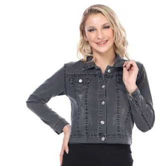 SEWGO Likralı Kadın Denim Kot Ceket Jean 034