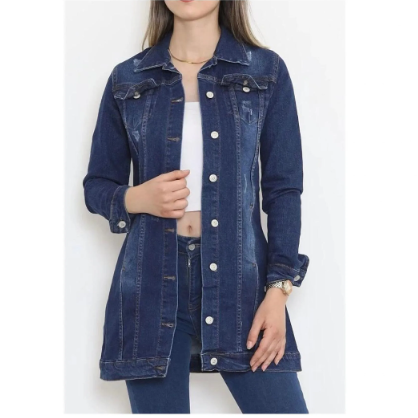 SEWGO Kadın Mavi Denim Kot Ceket