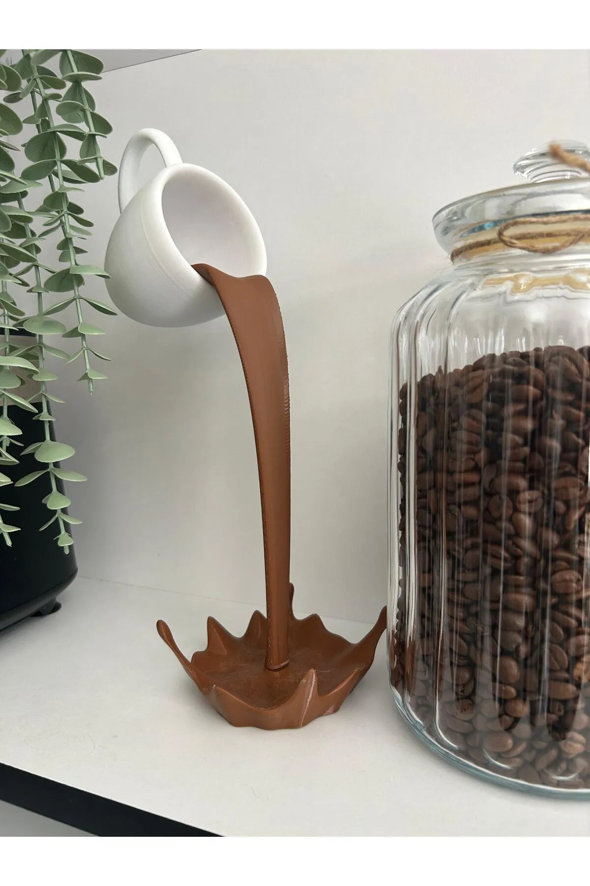 Next 3D Store Dekoratif Dökülen Kahve Figürü - Kahve Köşesi - Coffee Corner