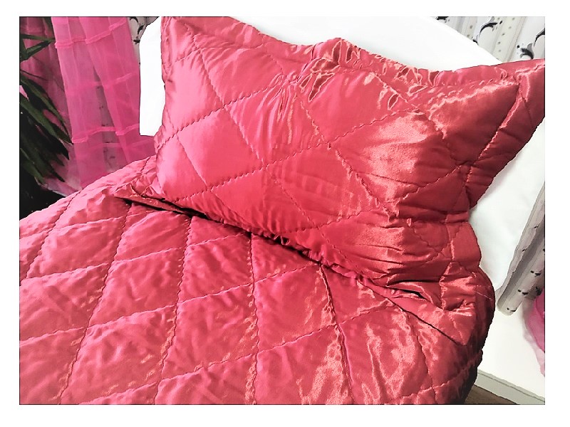 TEK KİŞİLİK  SATEN YATAK ÖRTÜSÜ-BORDO görsel 5