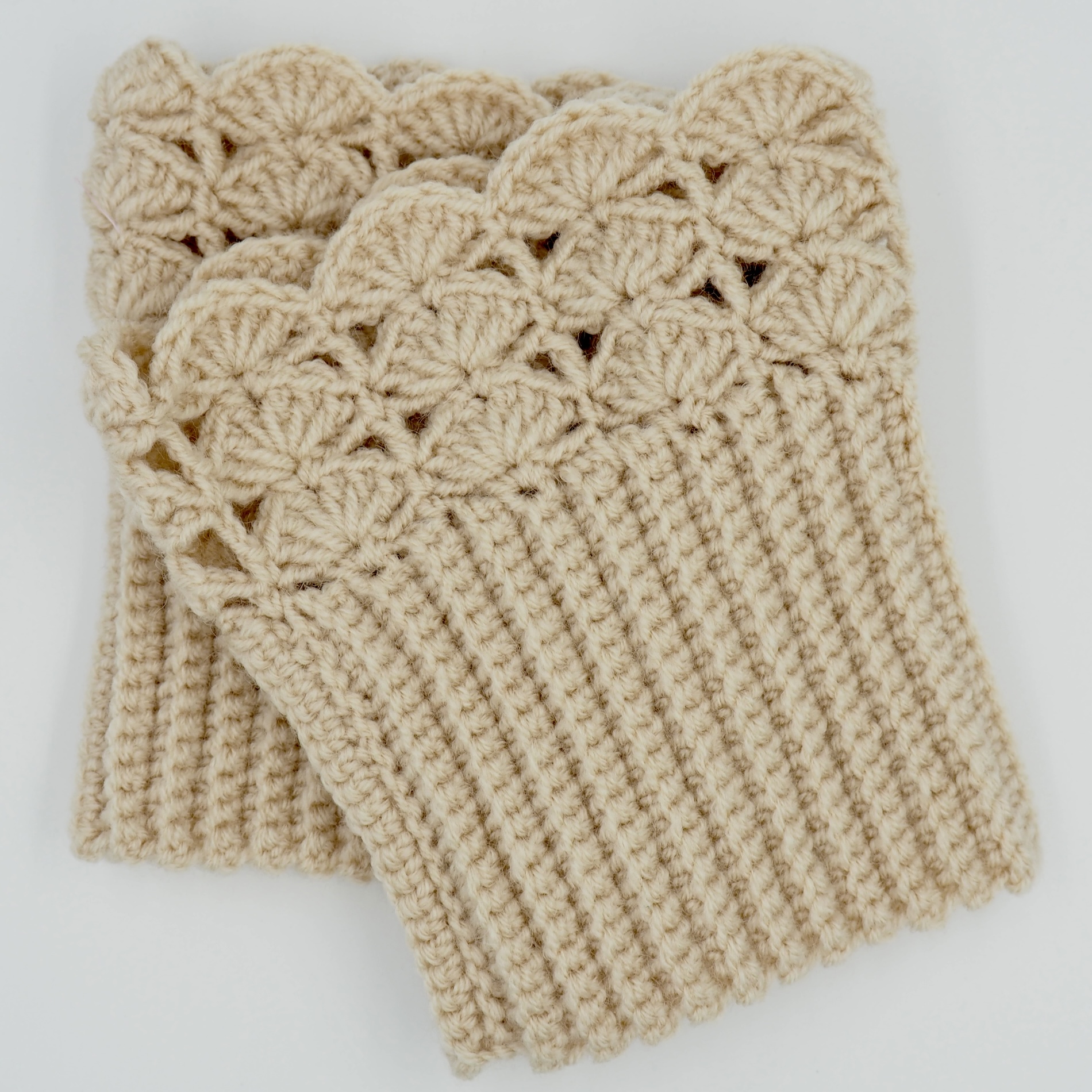 El Örgüsü Krem Bot Manşeti (Boot Cuffs)