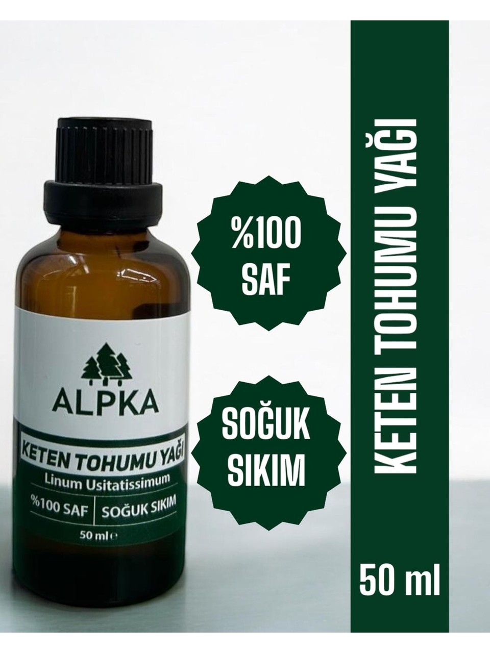 Alpka - %100 Saf, Keten Tohumu Yağı (50 Ml) Soğuk Sıkım