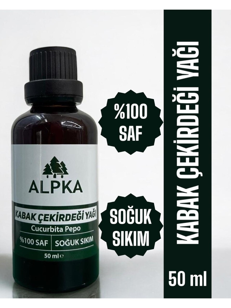 Alpka - %100 Saf, Kabak Çekirdeği Yağı (50 Ml) Soğuk Sıkım