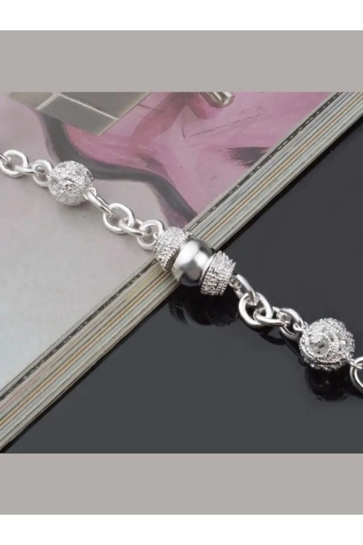 Eyelashes Silver 925 Ayar Gümüş Geometrik Bileklik görsel 2
