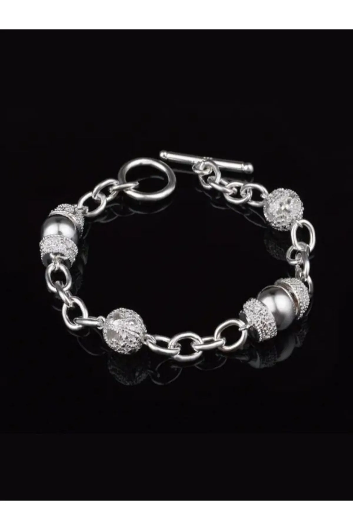 Eyelashes Silver 925 Ayar Gümüş Geometrik Bileklik