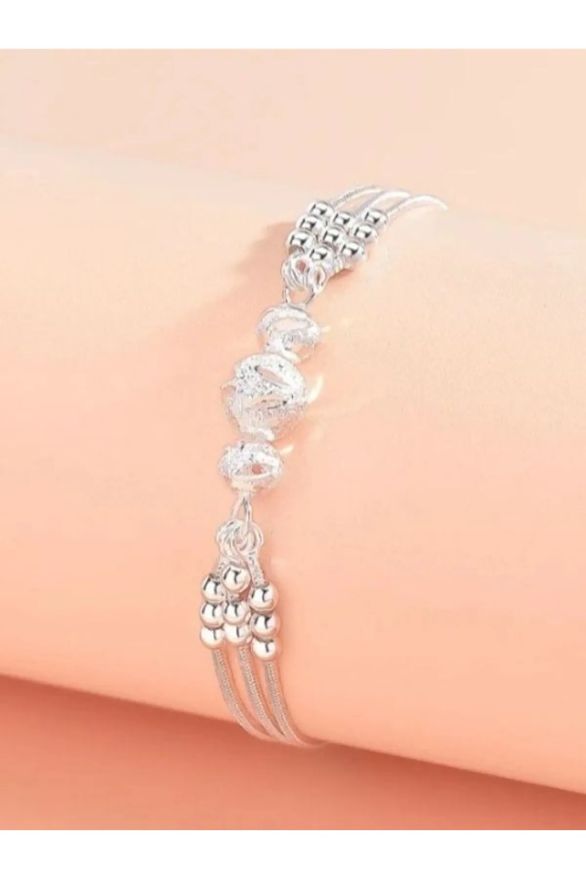Eyelashes Silver 925 Ayar Gümüş Boncuk Top Bileklik görsel 7