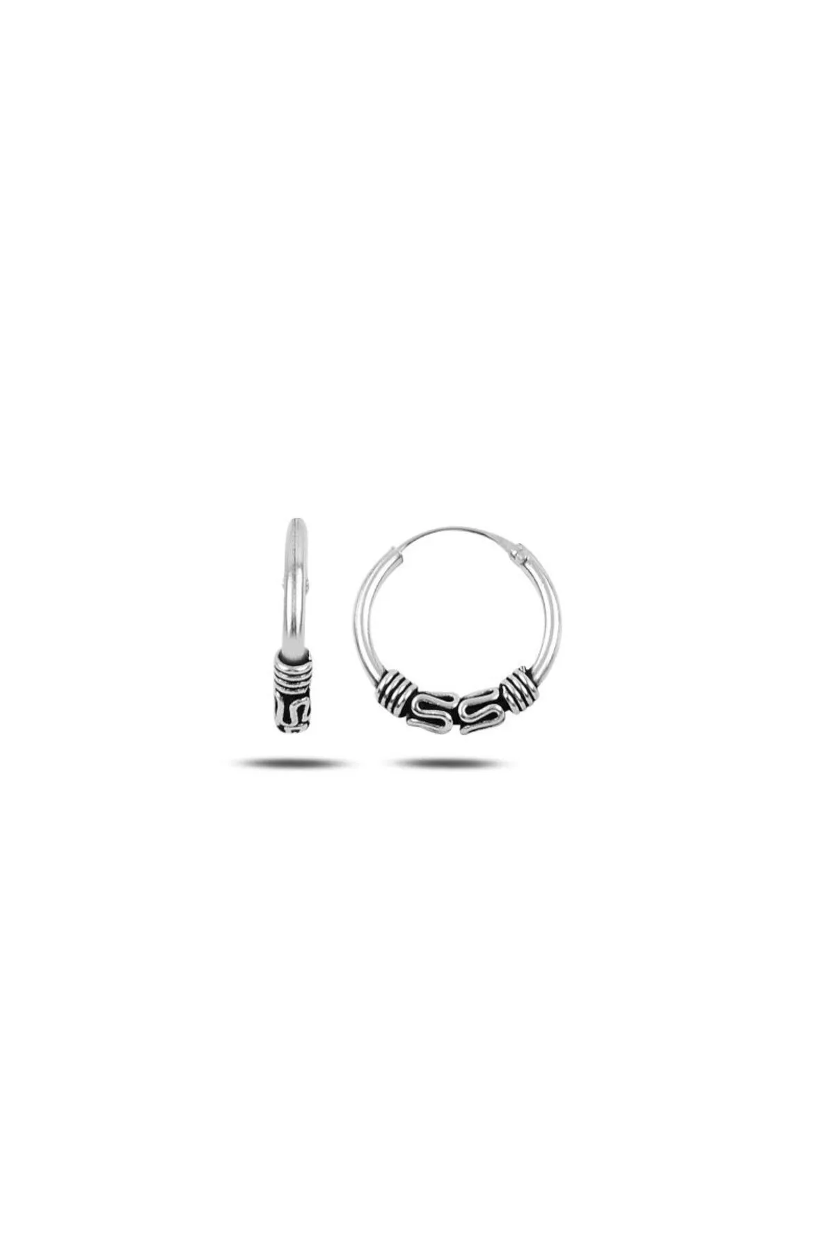 Eyelashes Silver 925 Ayar Gümüş Oksitli Halka Küpe