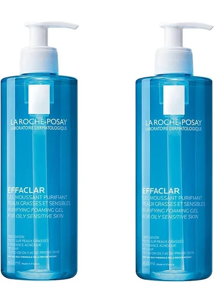 RAVİSSANT La Roche Posay Effaclar Jel 400 Ml Yağlı/akneye Eğilim Gösteren Ciltlere Temizleme Jeli X 2 Avantaj Paket