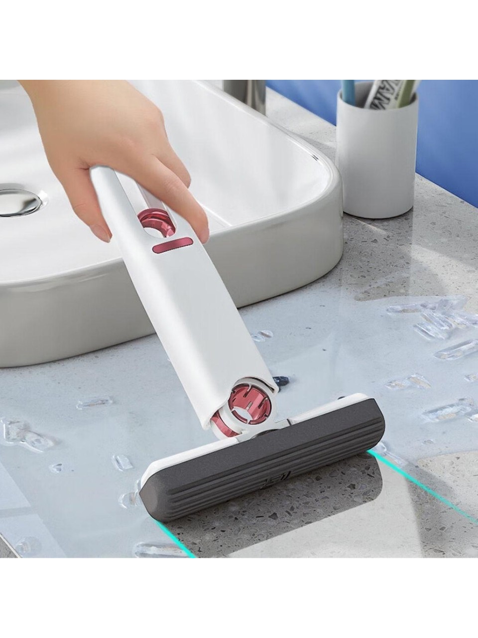 Kendinden Sıkmalı Mini Mop Cam Fayans Mini Temizlik Mopu görsel 2