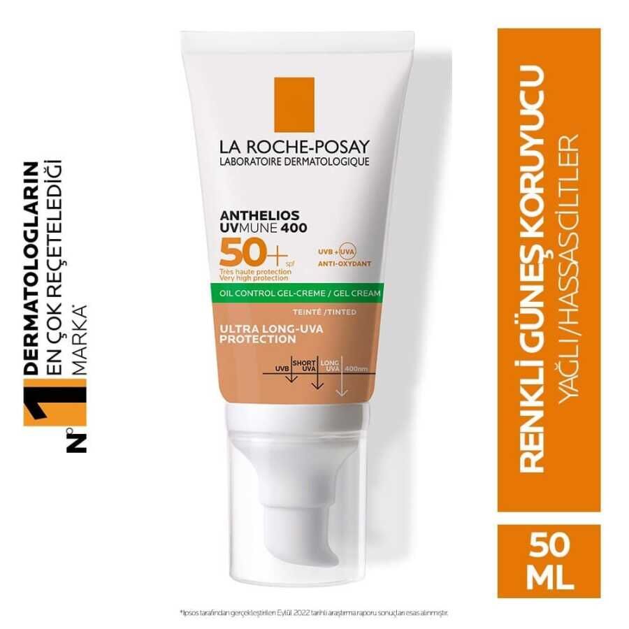 RAVİSSANT La Roche Posay Anthelios Oil Control Gel Cream SPF50+ Yağlı ve Karma Ciltler İçin Renkli Yüz Güneş Kremi 50 ml