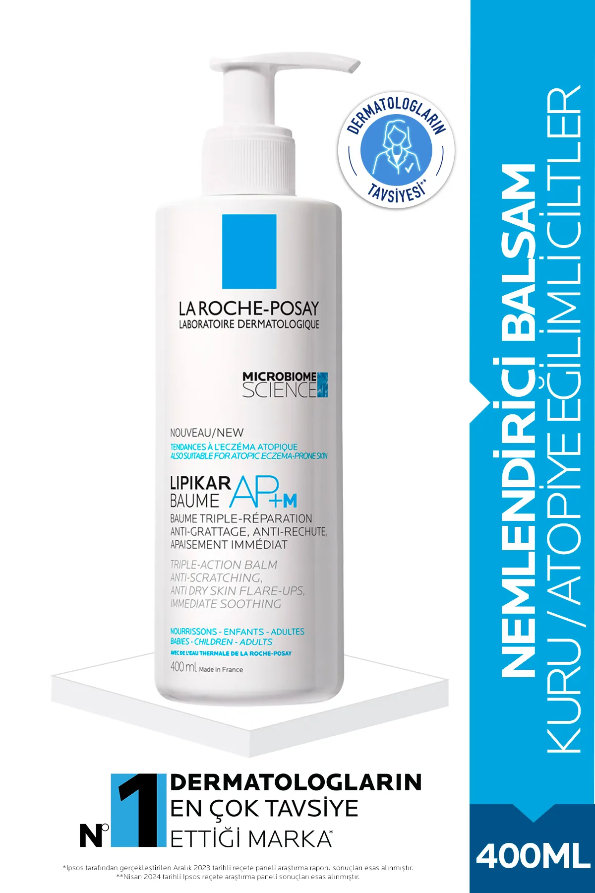 RAVISSANT La Roche Posay Lipikar Baume Light Nemlendirici Balsam AP+M Kuru Ciltler İçin Bakım Kremi 400 ml