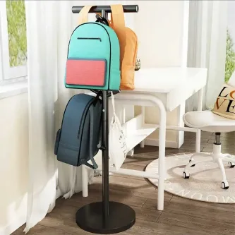 TRENDESK DESIGN Ayaklı Siyah Askılık Kitap Çanta Depolama Rafları Yatak Odası Organizatör Askı 30*95cm  1058-CN