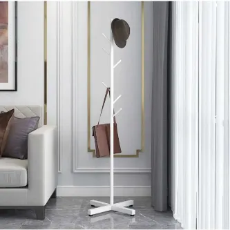 TRENDESK DESIGN Metal Beyaz Ayaklı Askılık Portmanto Modern Elbise Askısı Konfeksiyon Askısı 1057-CN