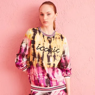AYM BUTİK Kadın Uzun Boy Pamuklu Günlük Kullanım Pembe Sweatshirt HBR7106-PEMBE
