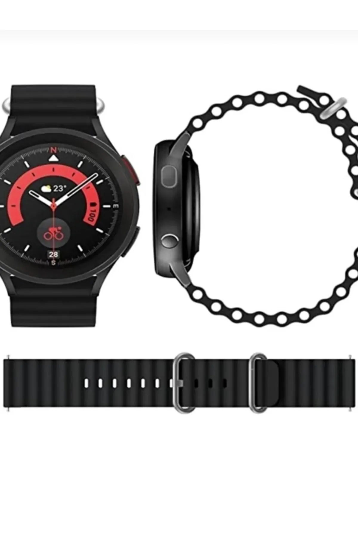 MarkaCase Samsung Galaxy Watch 3 45MM Için Ocean Loop Silikon Kordon 22MM görsel 2