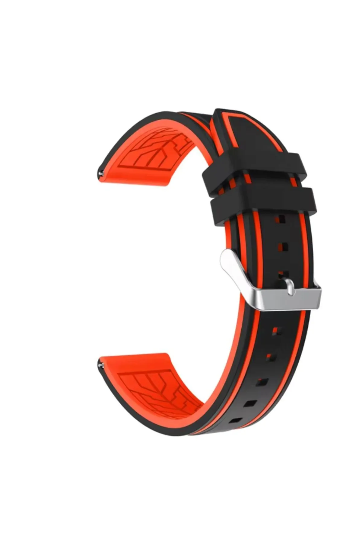 MarkaCase Samsung Gear S3 için Silikon Kordon 22MM - Siyah/Turuncu